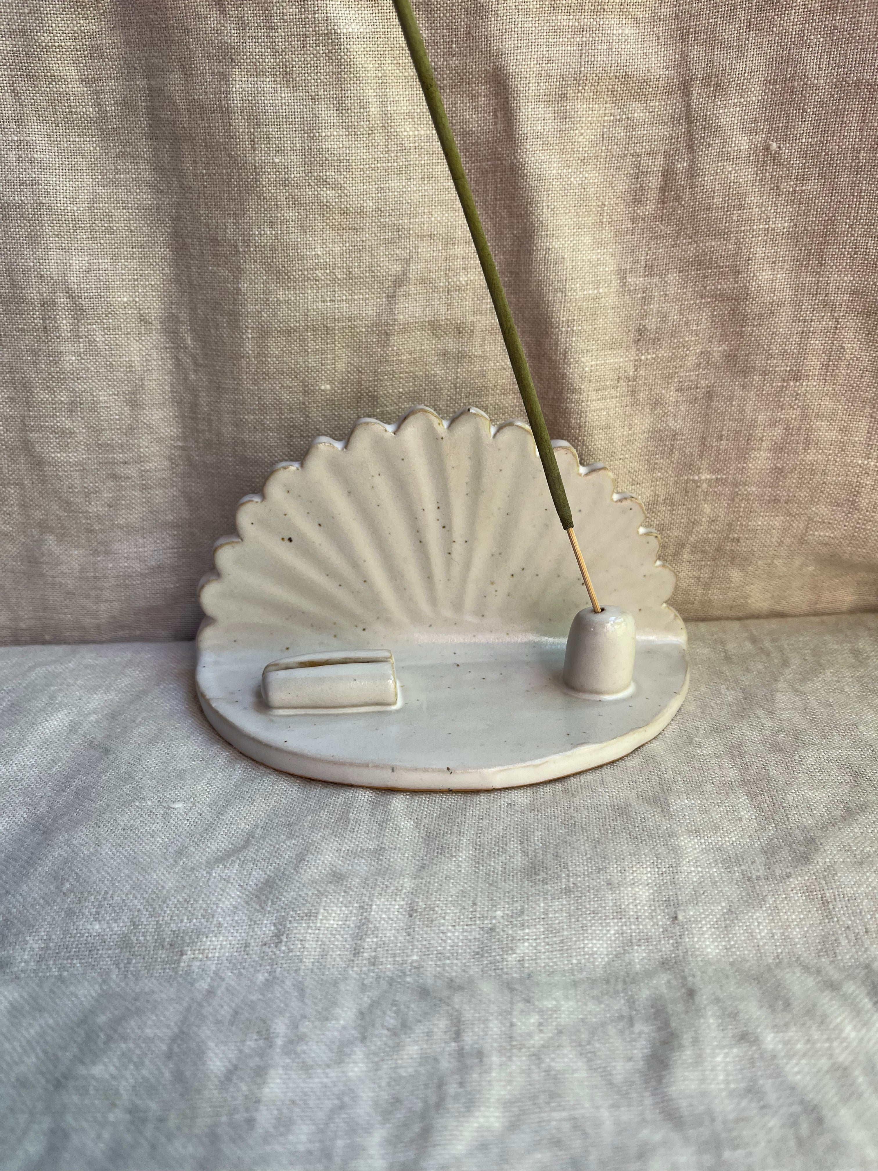 Wierook altaar spikkel wit - kaarthouder