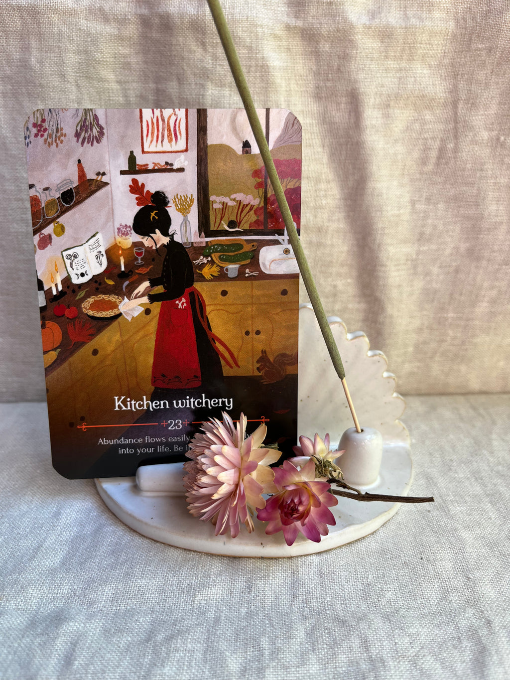 Wierook altaar spikkel wit - kaarthouder